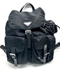 PRADA Milano Re-Nylon Backpack, black nylon with black leather trim