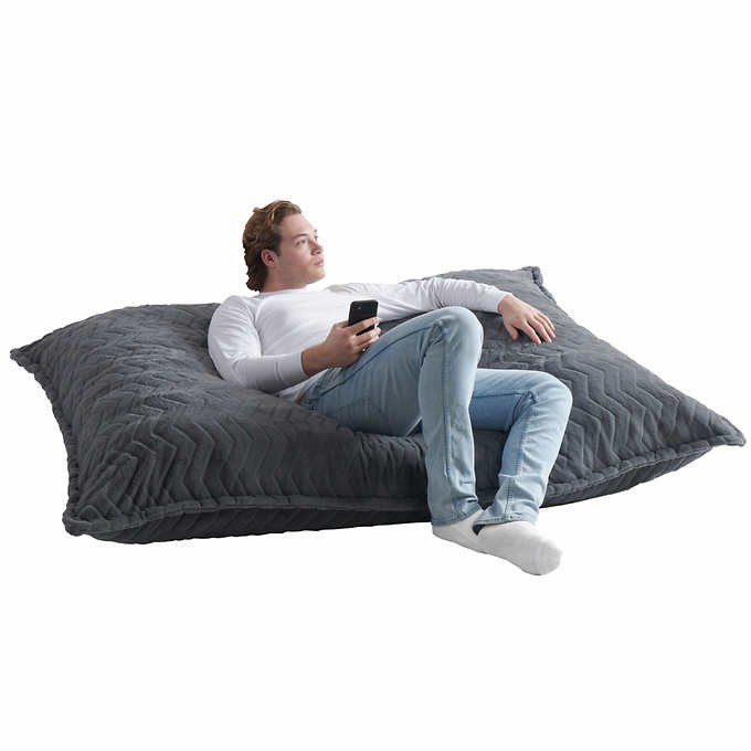 LOUNGE & CO Jumbo Crash Pillow, Grey, 53 in. x 74 in. NB Not in