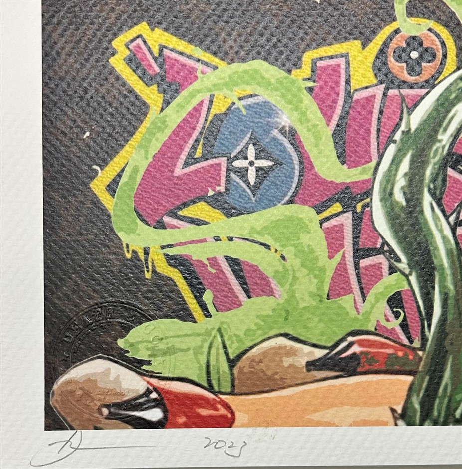 Death NYC ART PRINT Ltd Edルイヴィトン/背景油絵 Death NYC - Louis Vuitton - Banksy Murakami Pop Art -Ltd Ed