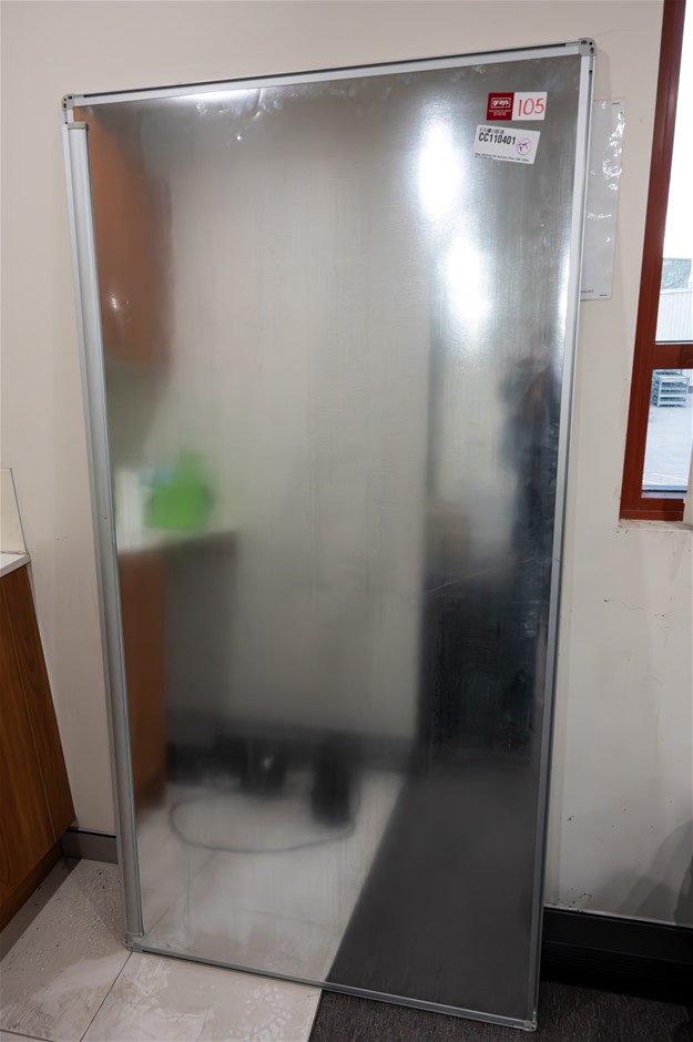 Office Whiteboard With Aluminium Frame, 1800 x 920cm. NB Has been used