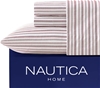 NAUTICA T200 Twin Sheet Set, 100% Cotton, Coleridge Stripe Red, 208671.