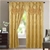 AURORA Tree Leaf Jacquard Window Panel with Attached Valance, Gold, 54x84 I