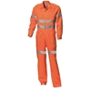 2 x WS Workwear Hi-Vis Drill Overall with Reflective Tape, Size 112s, Orang