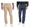 2 x JACHS Men's Straight Stretch Twill Pants, Size 38, 98% Cotton, Light Na