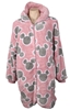 DISNEY Mickey & Minnie Lounger w/ Cozy Hood, Size S, 100% Polyester, Pink/B