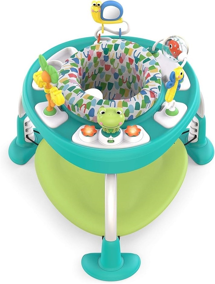 BRIGHT STARS Bounce Bounce Baby 2-in-1 Activity Center Jumper & Table - Pla