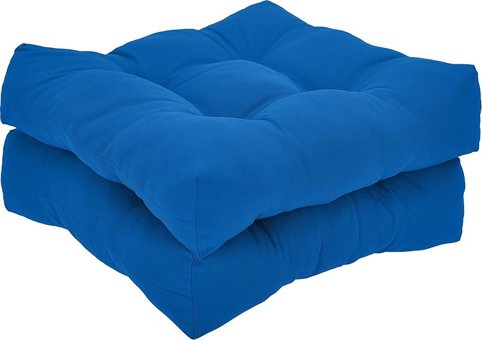 AMAZON BASICS 2 Pack Tufted Outdoor Seat Patio Cushion, 48.3 x 48.3 x 12.7