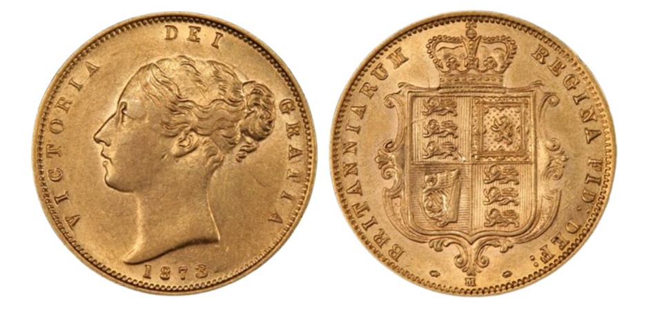 1873M-Australia Half Sovereign Queen Victoria1873
