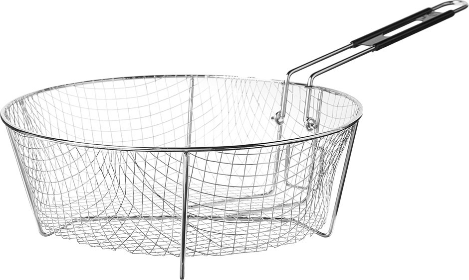 LODGE Round Deep Fry Basket, 11.5-inch, Alloy Steel, 12FB2.
