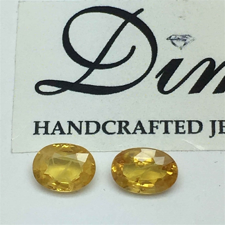 Two Stones Yellow Sapphire Oval 2.28ct