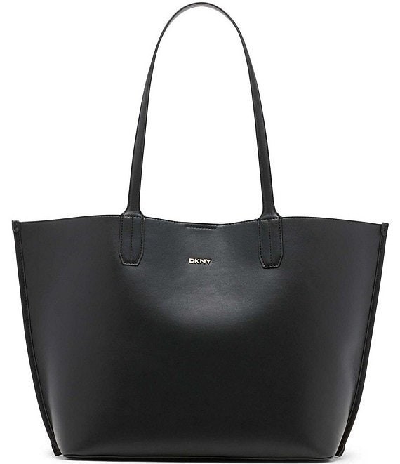 DKNY Leather Tote Bag, Black/Gold (BGD). Buyers Note - Discount Freight Ra
