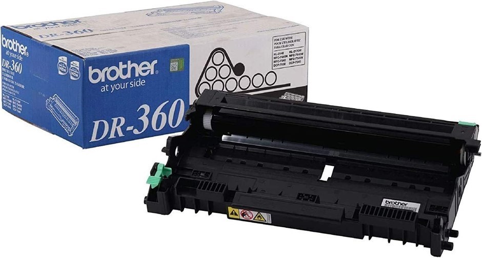 Brother DR360 Drum Unit Black in Retail Packaging.