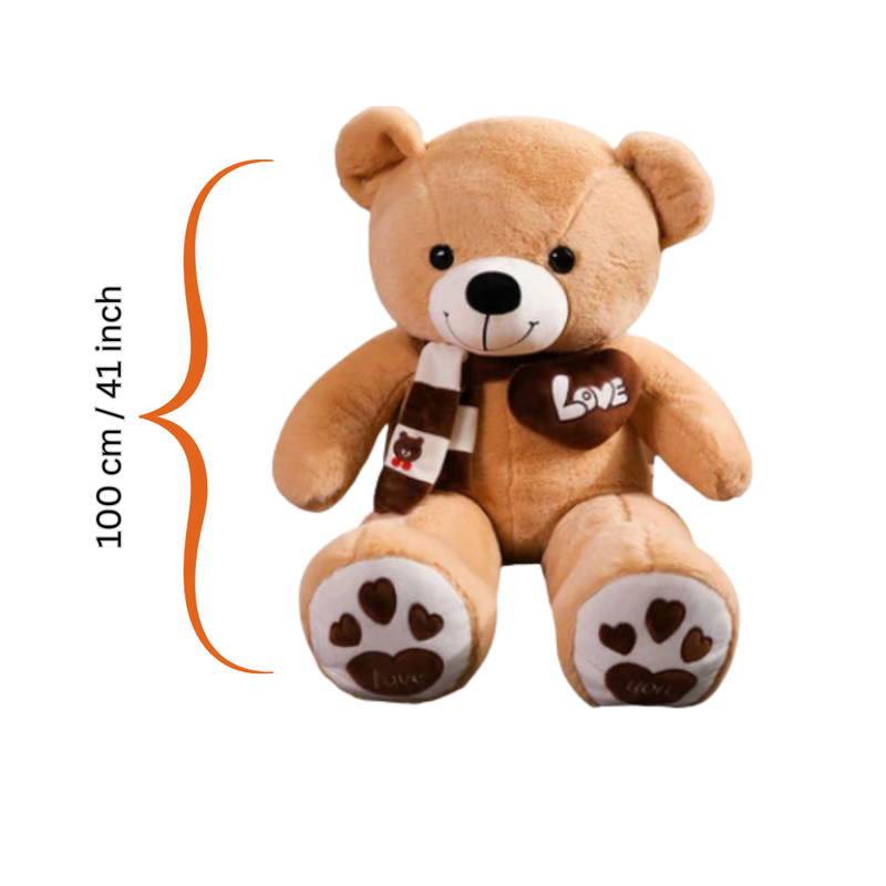 Huge 100cm Khaki Giant Teddy Bear Toys Stuffed Animals Soft Plush Cotton