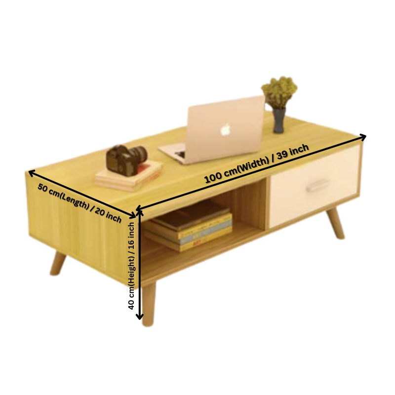 Coffee Table with Storage Drawer and Open Shelf