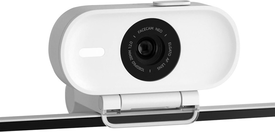 ELAGATO Facecam Neo - Full HD Webcam with Easy-Slide Privacy Shutter, Light