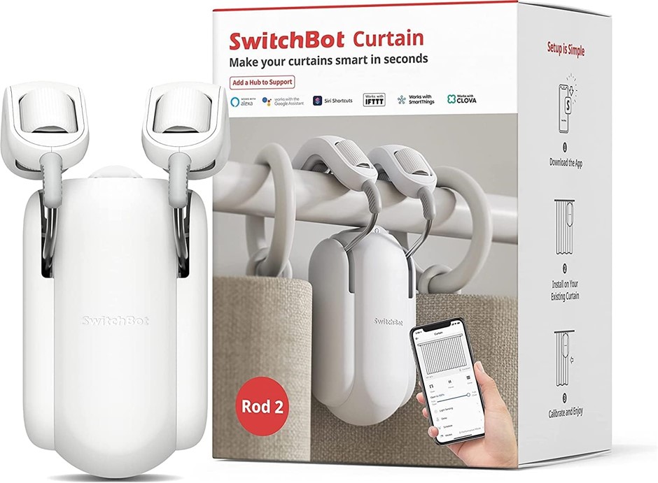 SWITCHBOT Curtain Smart Electric Motor - Wireless App Automate Timer ...