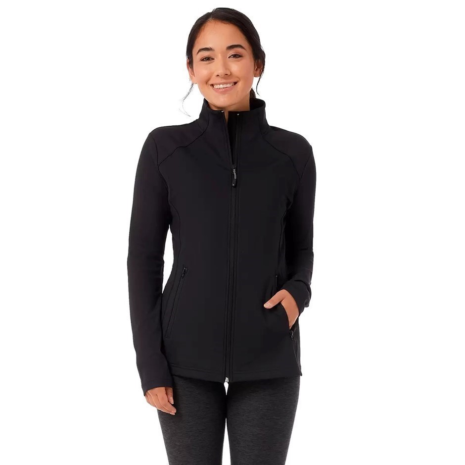 32 DEGREES Women's Mixed Media Jacket, Size L, Polyester/Elastane, Black.