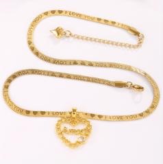 Elegant 18K Yellow Gold plated Simulated Diamond Necklace