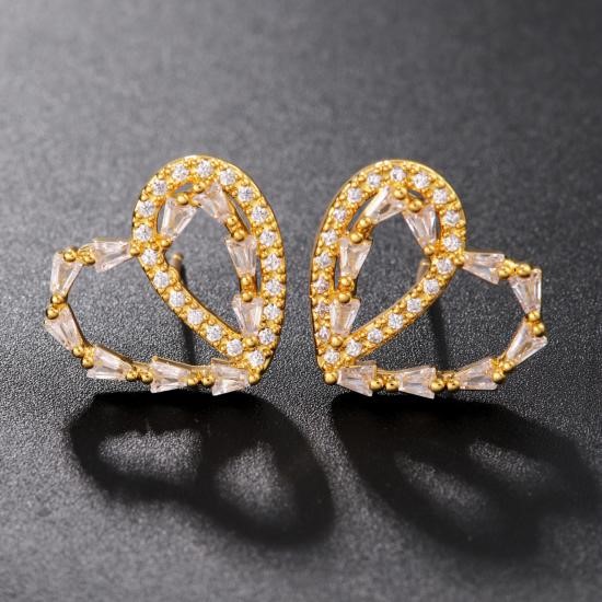 Elegant 18K Yellow Gold Plated Simulated Diamond Earrings