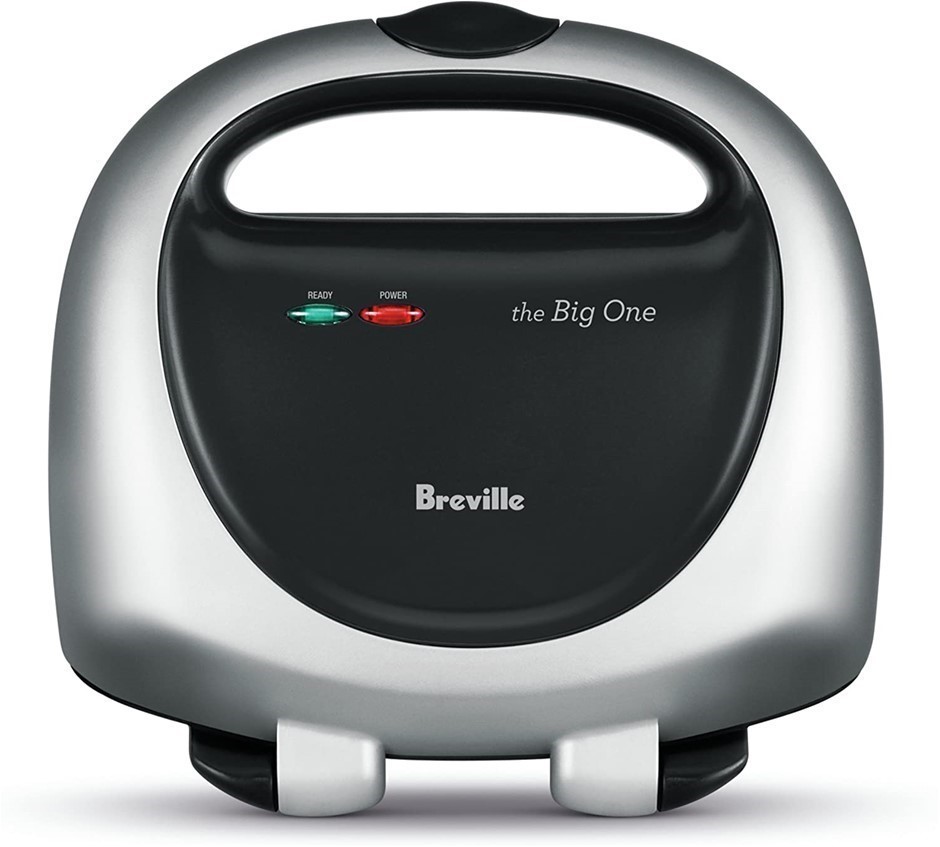 BREVILLE The Big One Sandwich Maker, 13 x 29 x 28cm, Silver. NB: Minor Use.