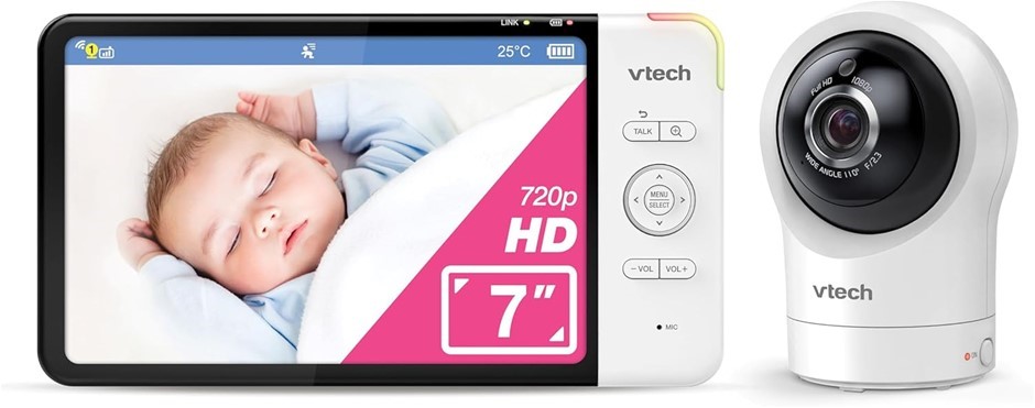 VTECH 7” Smart HD Pan & Tilt Video Monitor With Remote Access, RM7764HDV2.