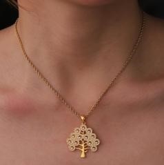 Elegant 18K Yellow Gold plated Simulated Diamond Necklace