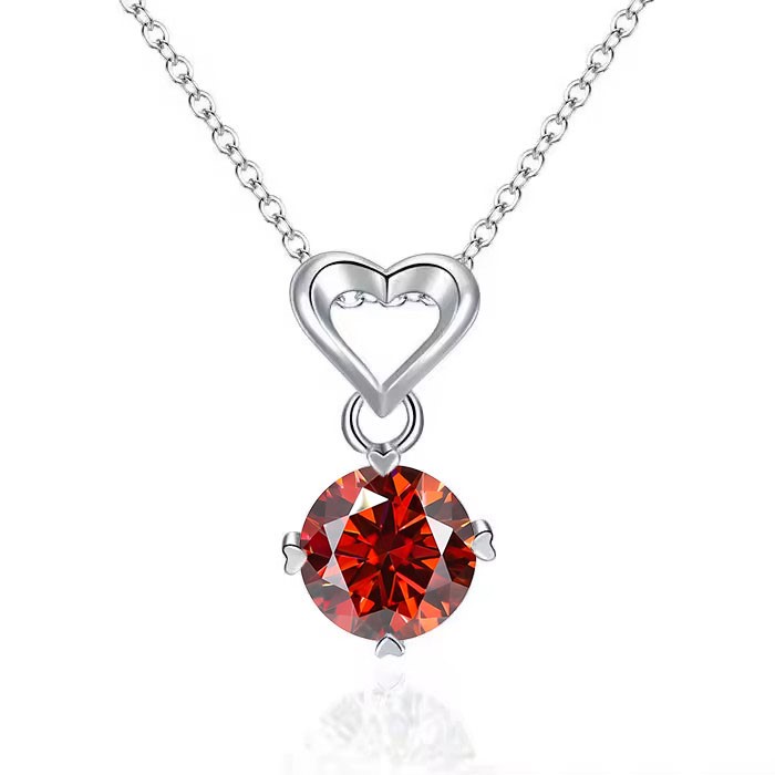 GRA-certified 1.00 Carat Red Moissanite Necklace