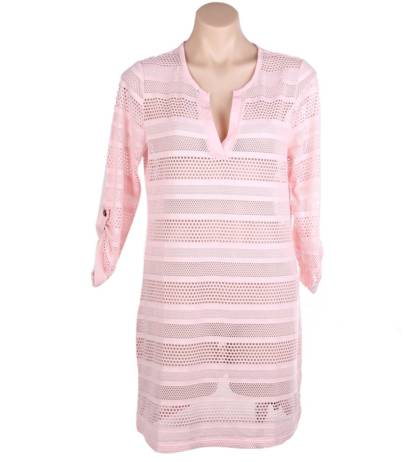 2 x LEO & NICOLE Women's Beach Ponchos, Size M, Polyester/Elastane, Pink.