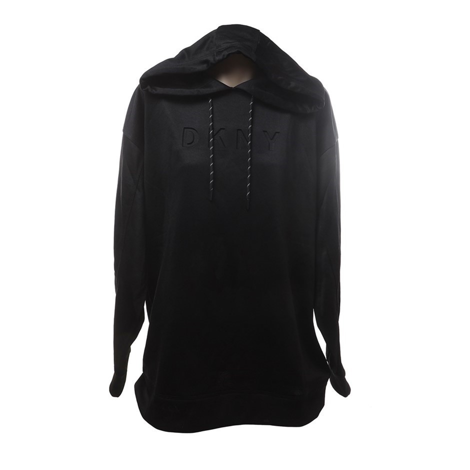 DKNY SPORT Women's Debossed Hoody, Size S, Polyester/Cotton, Black.