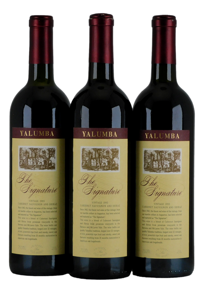 Yalumba 'The Signature' Cabernet Sauvignon Shiraz 1993 (3x 750mL), SA