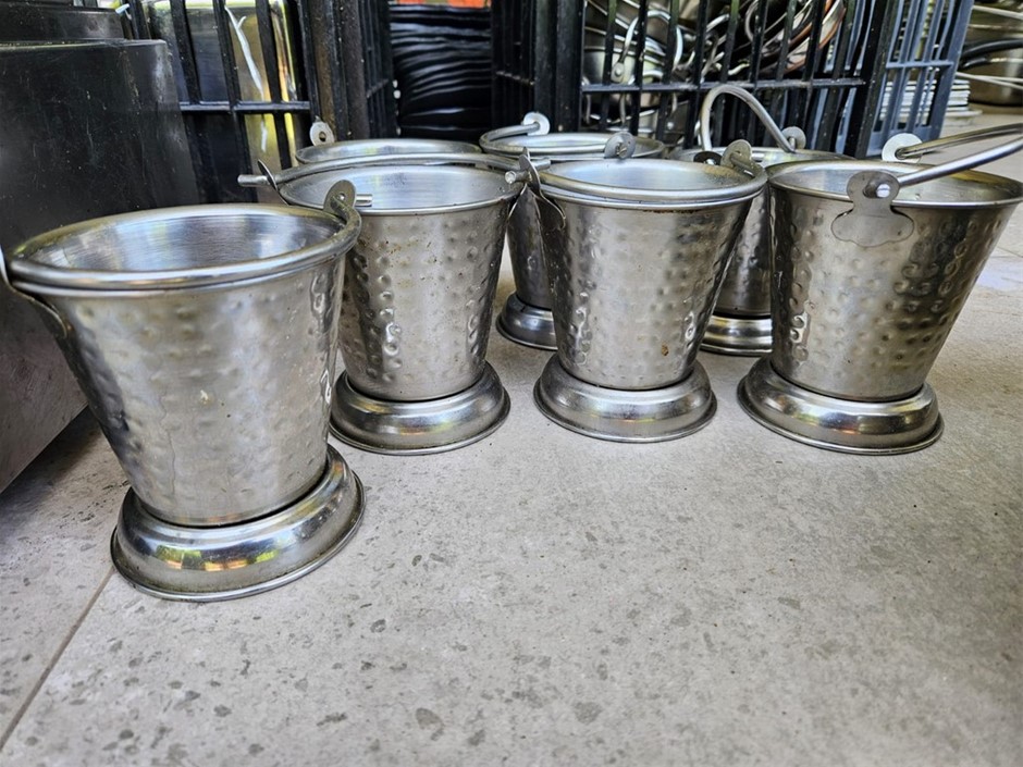 7x Stainless Steel Balti with handles