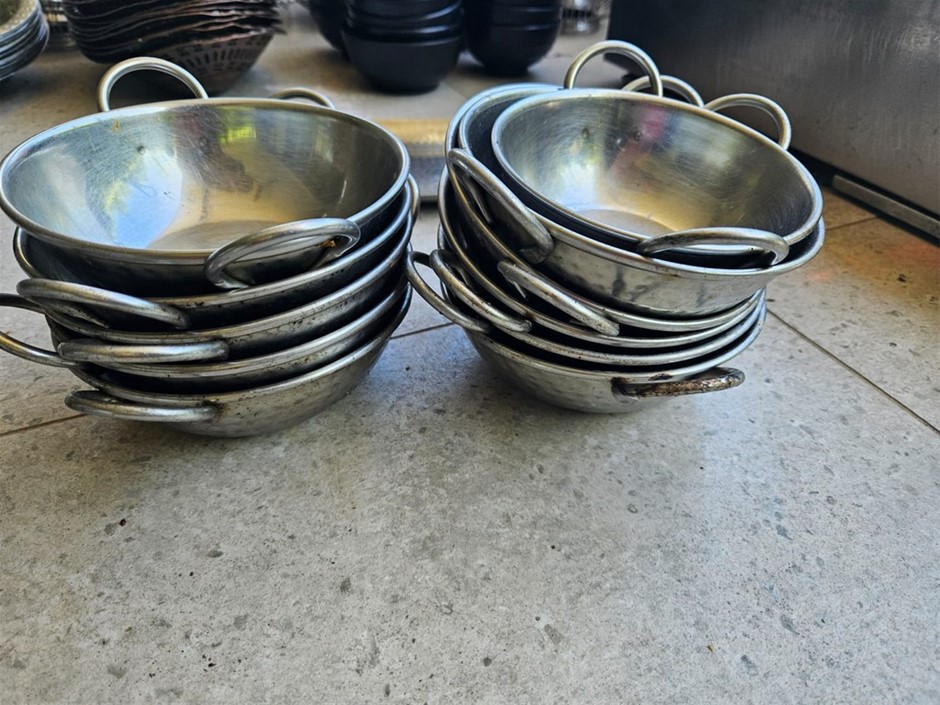 11x Stainless Steel Hammered Serving Bowls