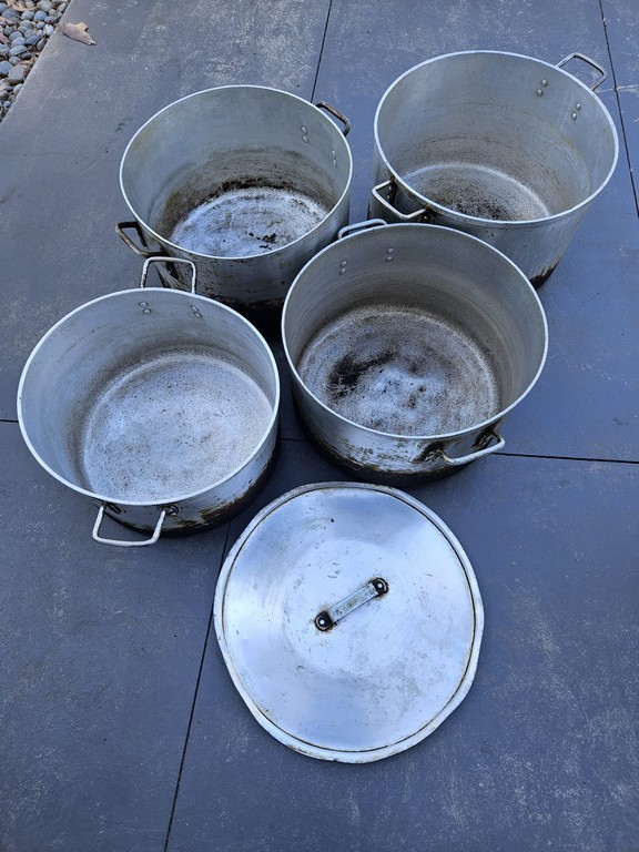 4x Commercial Bulk Cooking Heavy Duty Stock Pots with Lid