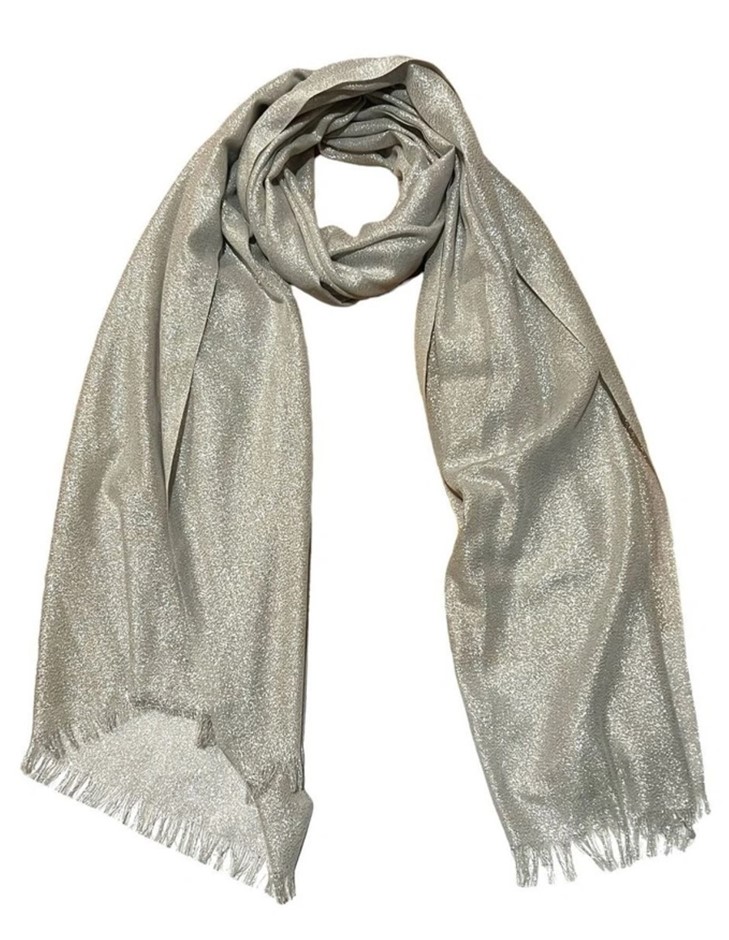 GREGORY LADNER Lurex Evening Wrap, One Size, Silver
  Buyers Note