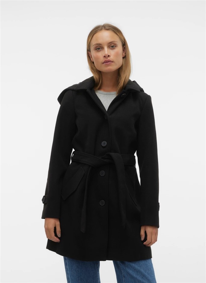 VERO MODA VMVince Chelsea Coat, Size S, Black NB: Minor Pilling Under Arm &