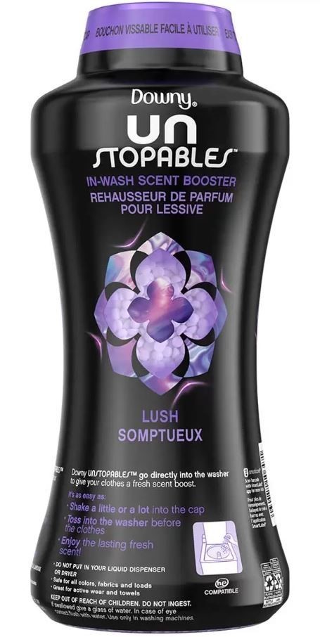 DOWNY Unstopables In-Wash Scent Booster, Lush Somptueux, 963g (Purple). NB: