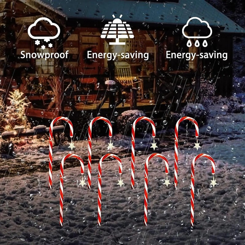 Solar Cane Lights Waterproof Outdoor Christmas (5 PCS)