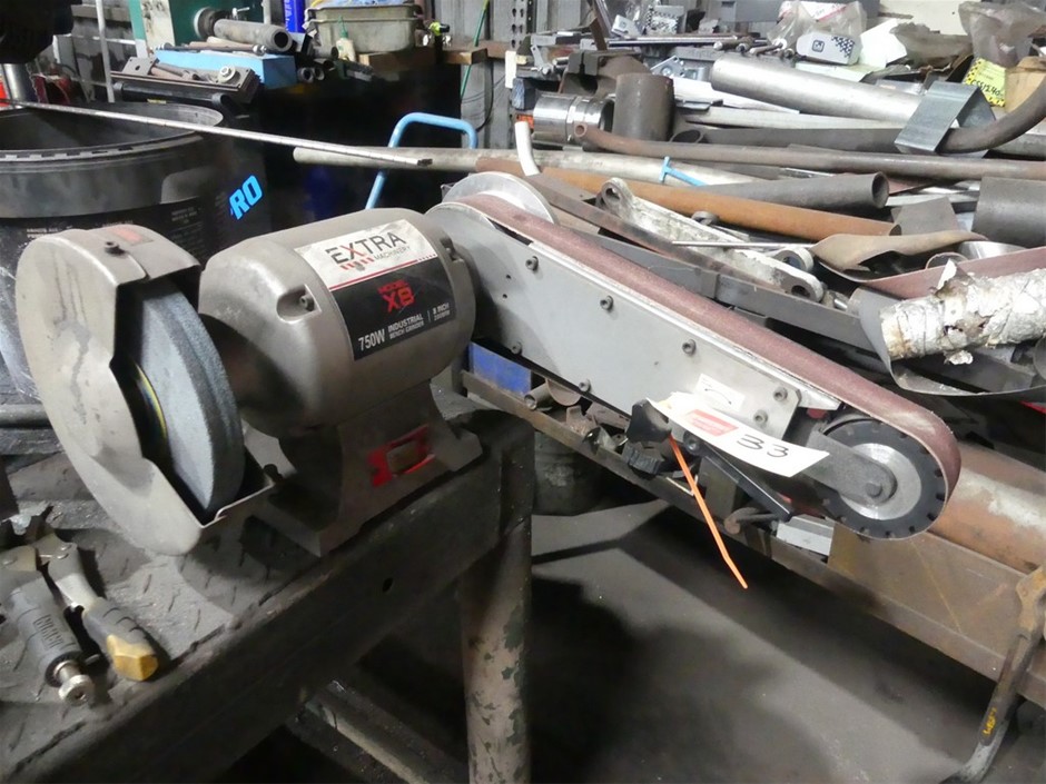 Extra Machinery X8 Bench Grinder With Linishing Attachment Auction ...