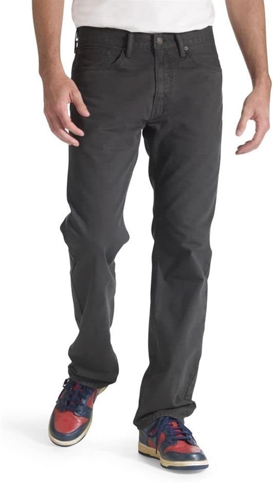 LEVI'S 505 Regular Straight Twill Pants, Size 34x32, 100% Cotton, Graphite/