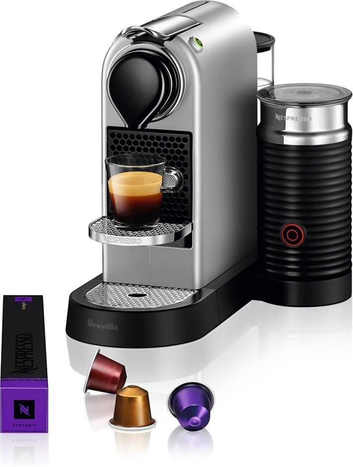 BREVILLE Nespresso Citiz & Milk Capsule Coffee Machine by Breville, Silver,