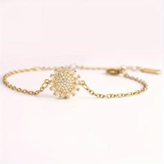 Elegant 18K Yellow Gold plated Simulated Diamond Bracelet