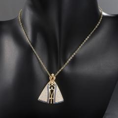 Elegant 18K Yellow Gold plated Simulated Diamond Necklace