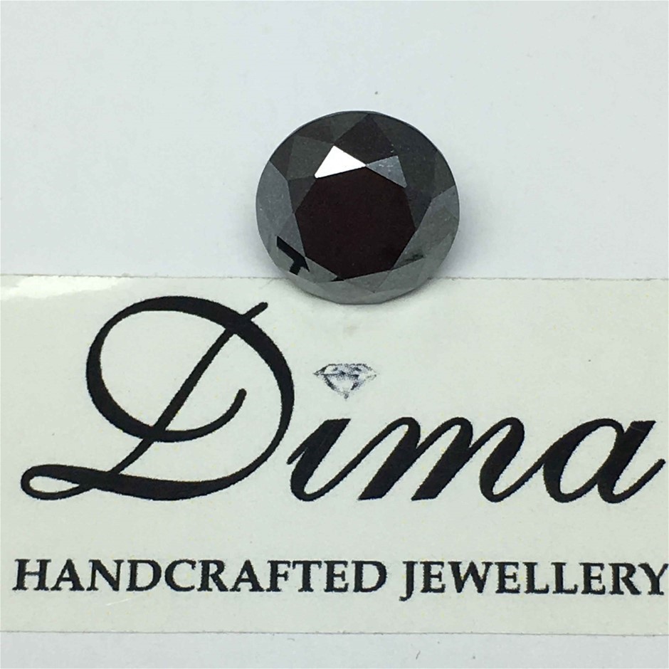 One Stone Black Moissanite Round 4.51ct
