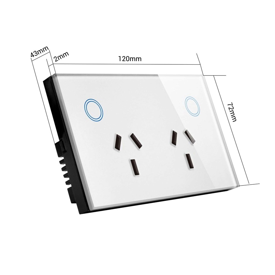 Smart Wifi Double Power Point Touch Switch Model CAMG-AUWF01