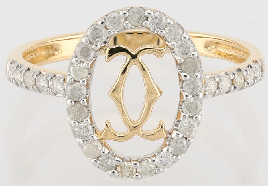 No Reserve Ex-Retail 9ct Gold & Diamond Ring
