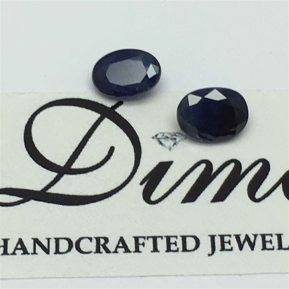 Two Stones Blue Sapphire Oval 2.30ct