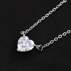 Elegant 18K White Gold plated Simulated Diamond Necklace
