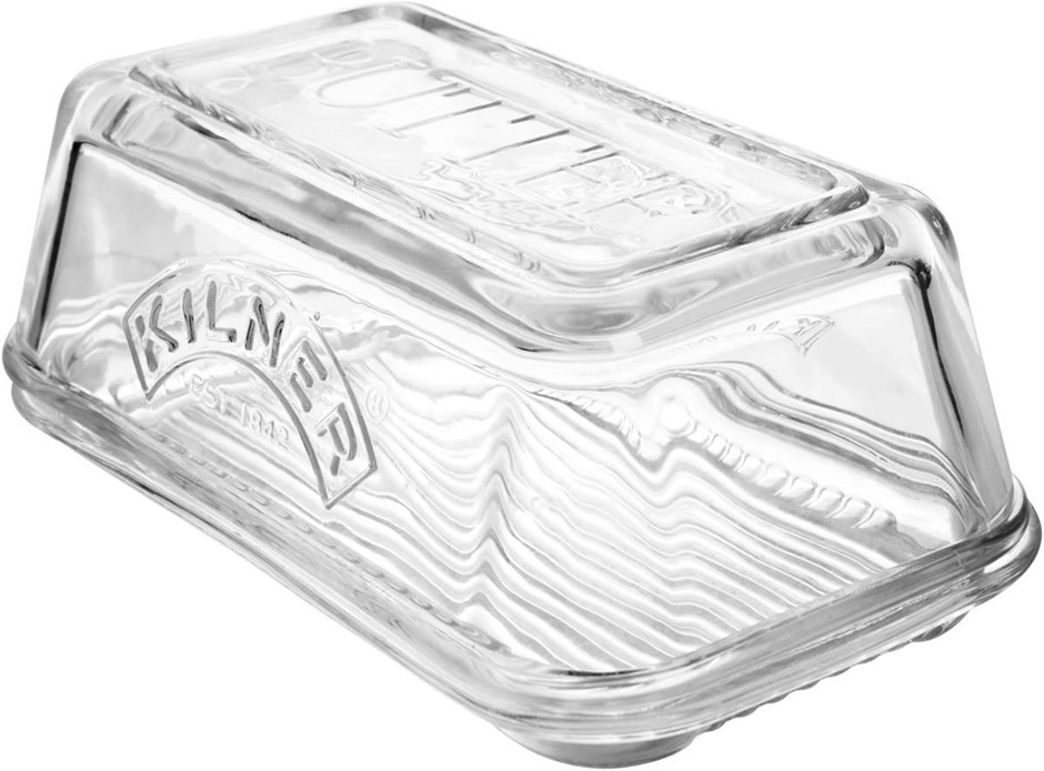 KILNER Glass Butter Dish, 17 x 10 x 7.2cm.