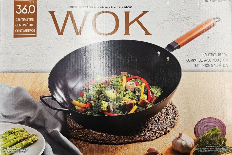 SIGNATURE Wok Carbon Steel & Induction Ready, 36.0cm. NB: Minor use, not in