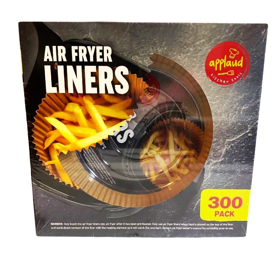 APPLAUD Pack of 300pc Air Fryer Liners. N.B: Damaged packaging.